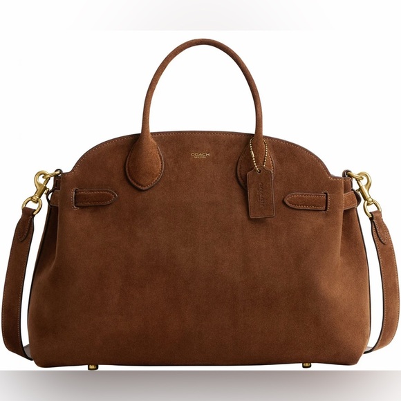 COACH
Soft Empire 40 Carryall Suede Satchel Bag Warm Brown SS - Picture 1 of 5